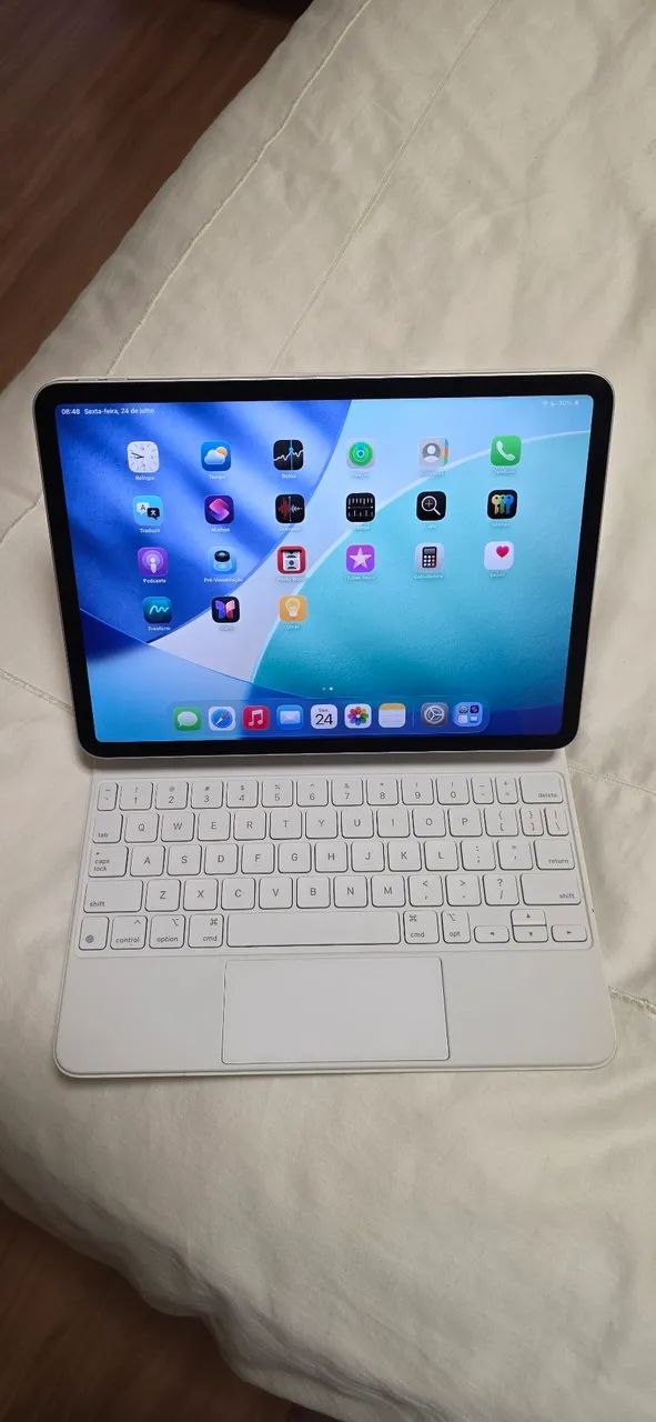 iPad Pro 11" M2 128GB Prata + Magic Keyboard Branca + Apple Pencil - Foto 4
