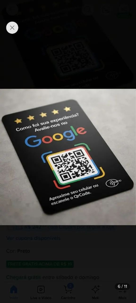 Placas inteligentes avaliaç ão google NFC+QRCODE  - Foto 2