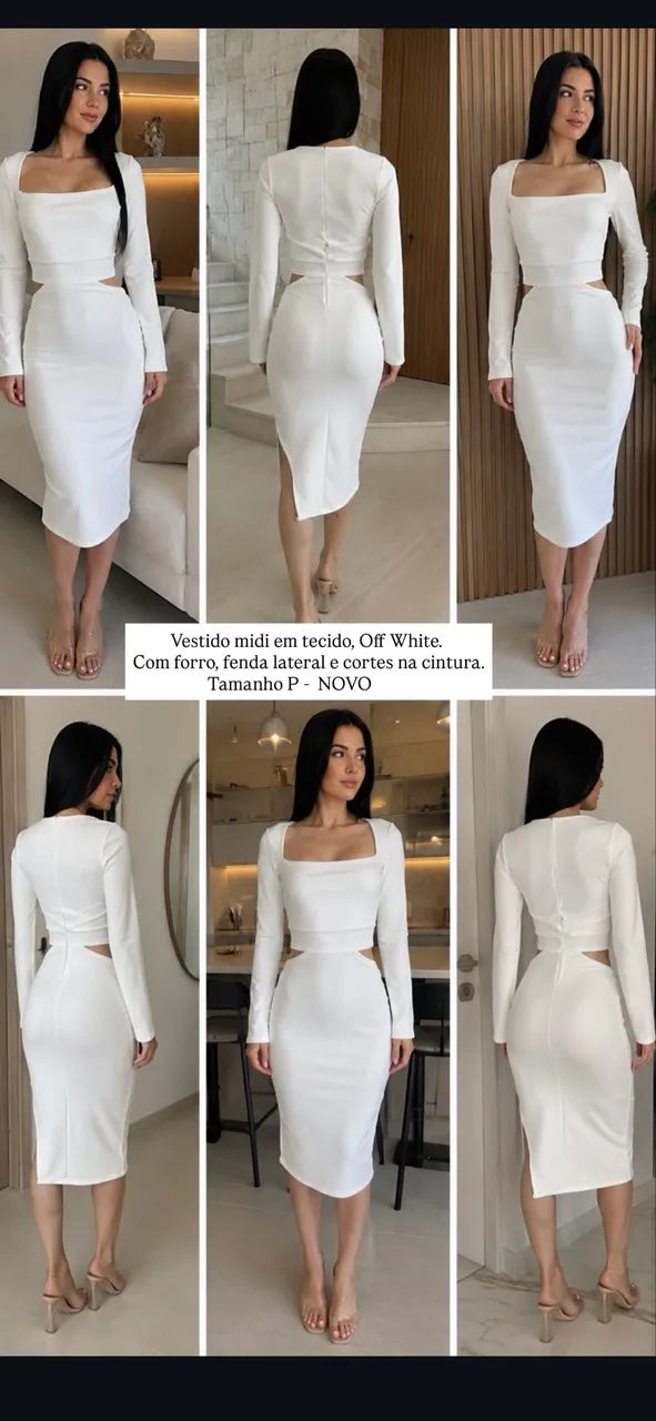 Vestido midi off White  - Foto 2