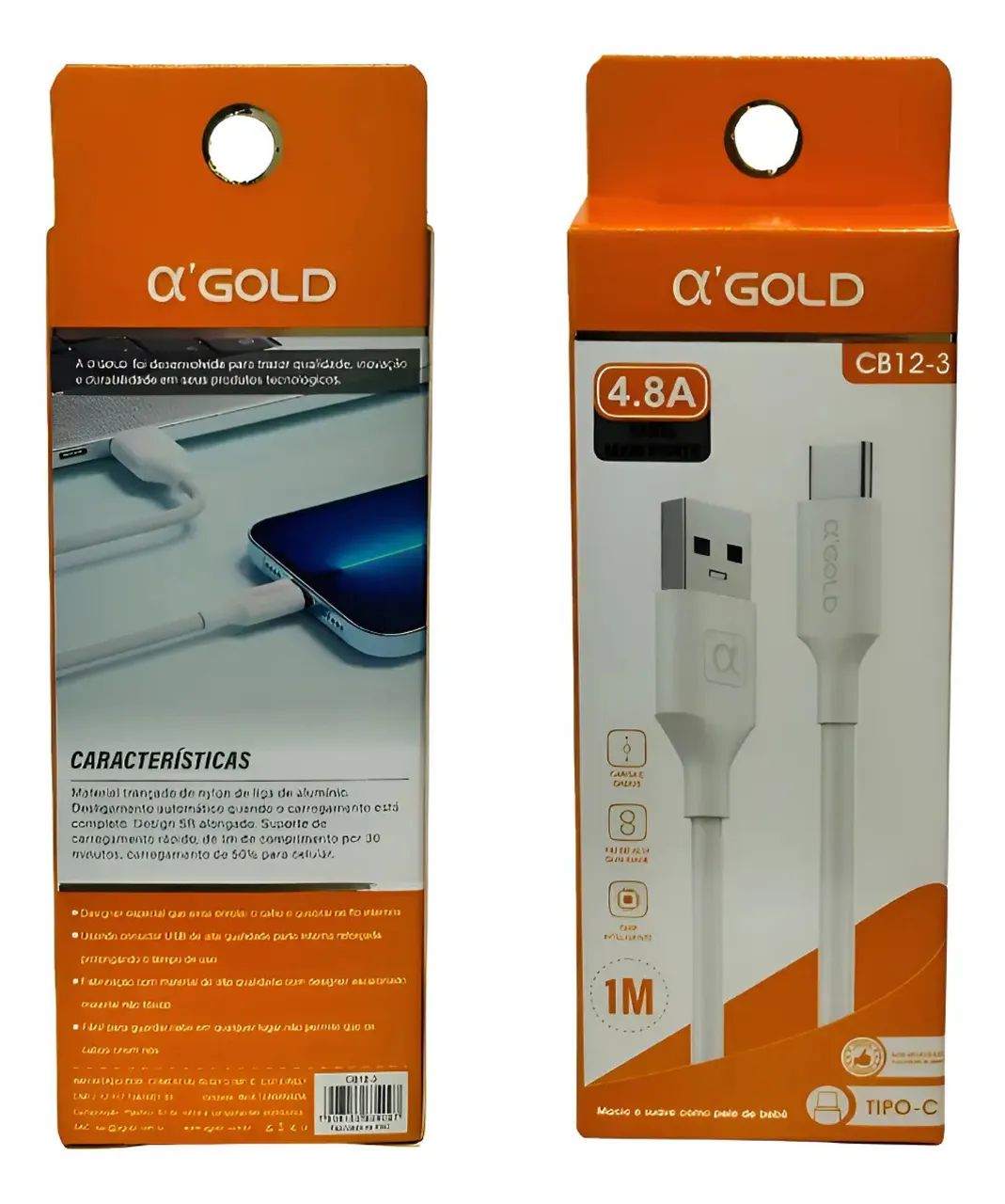  Cabo A'gold Tipo C 1m 4.8a Saida Mas Forte