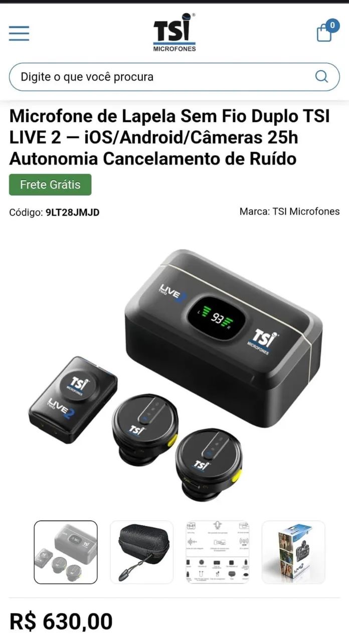 Tsi live 2 microfone de lapela duplo 