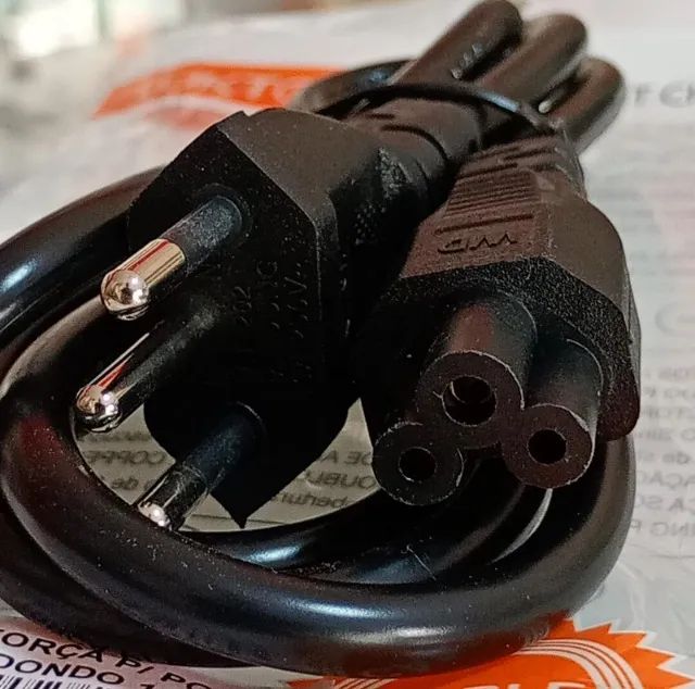 Cabo De Força Notebook Tripolar C5 Reforçado 1,5m - Novo