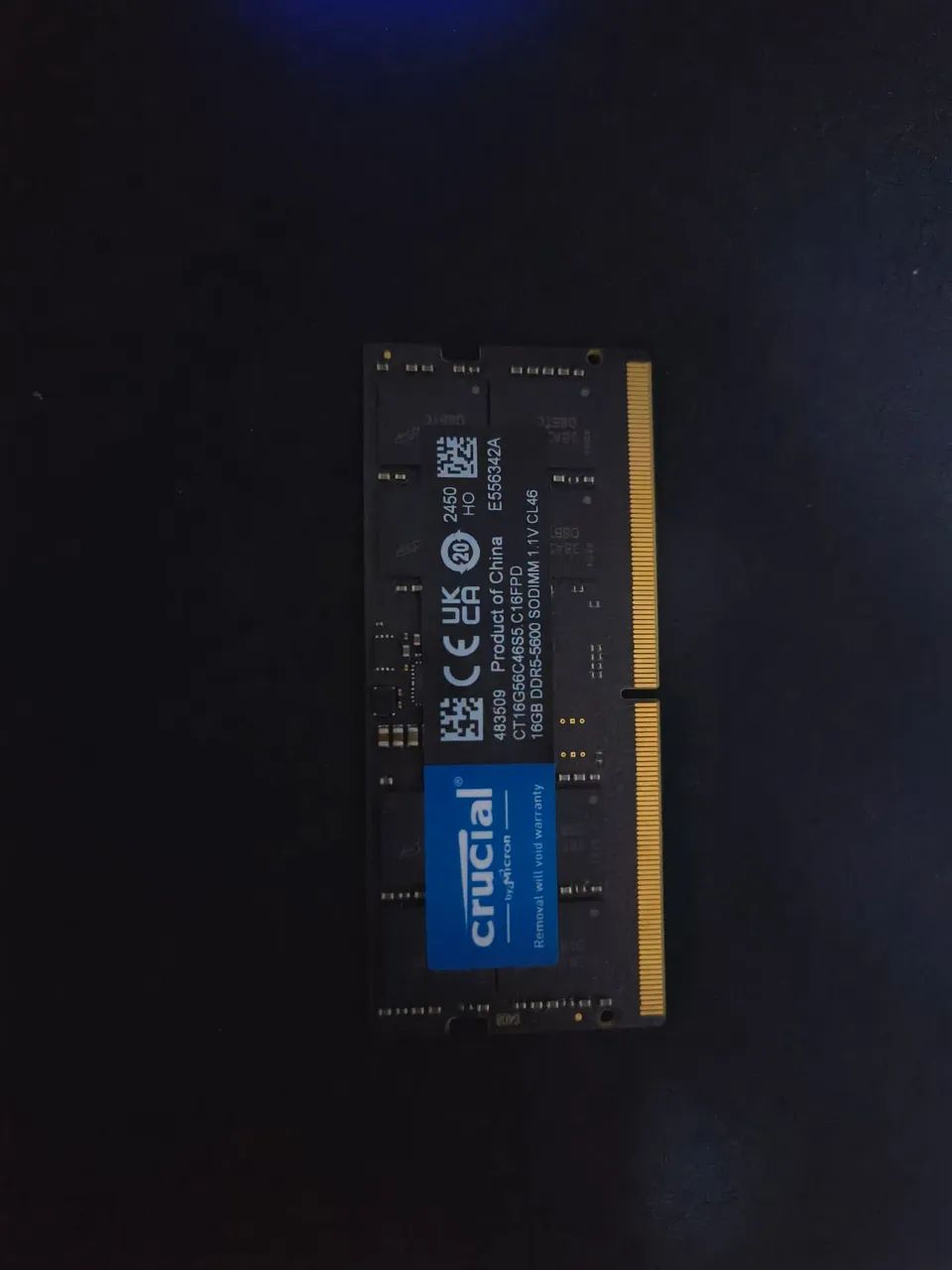 16GB RAM DDR5 5600 Mhz Crucial Notebook - Alta Performance e