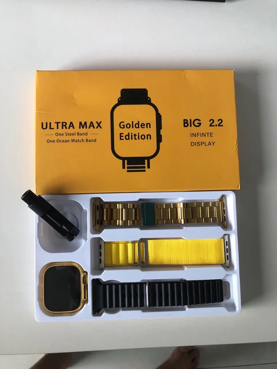 Relógio smartwatch ultra max 49 mm 3 pulseiras 