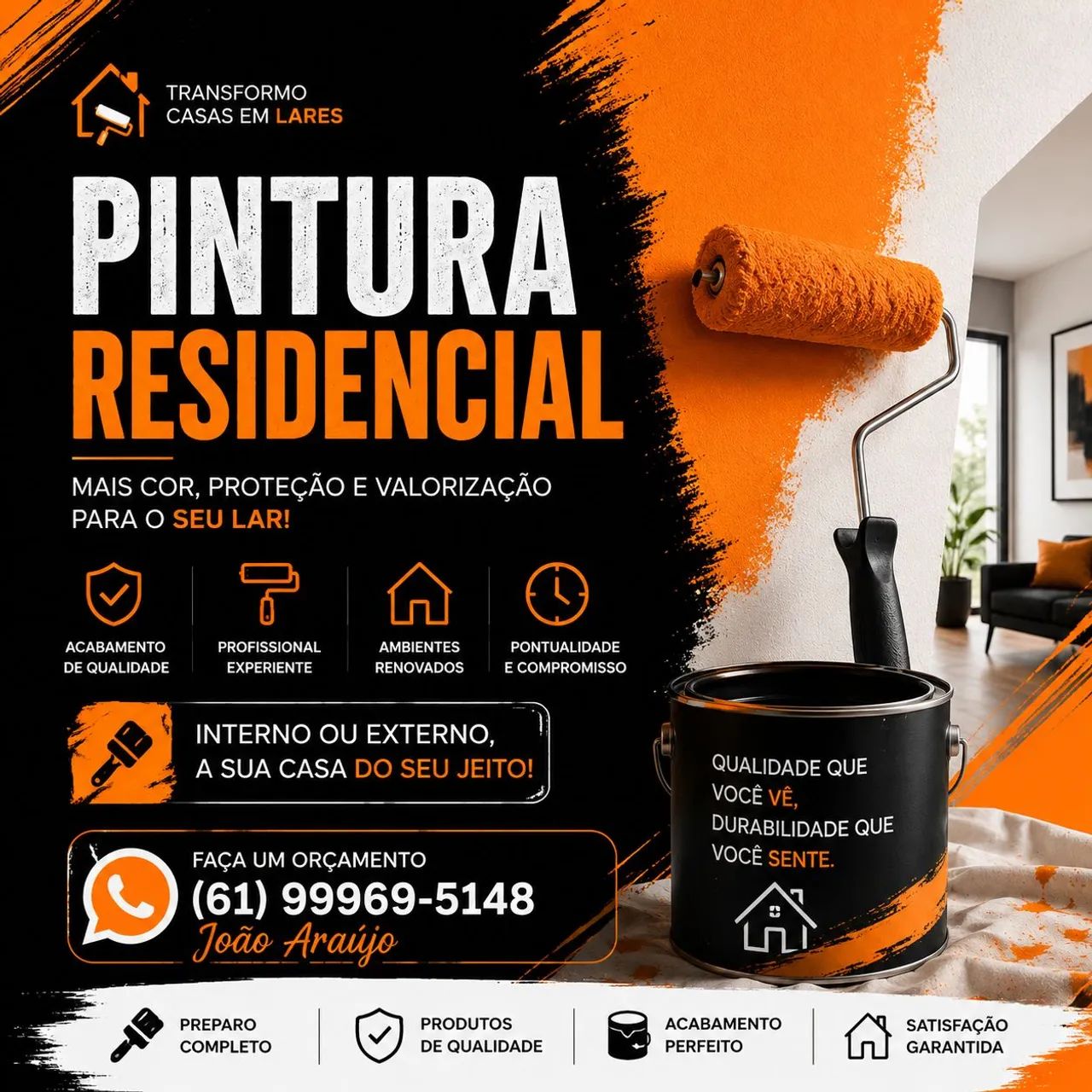 ? Pintura e Repintura de Casas e Apartamentos - Qualidade com Preço Justo! - Foto 2