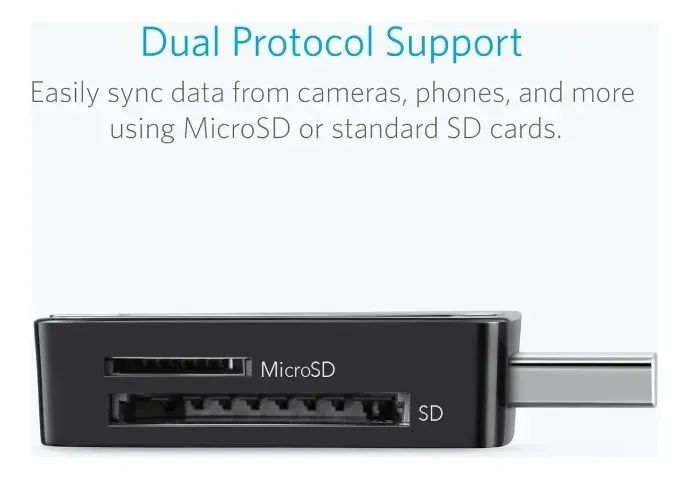 Leitor De Cartão Sd Anker 2 Em 1 Usb 3.0 Sdxc Sdhc Sd Mmc - Foto 3
