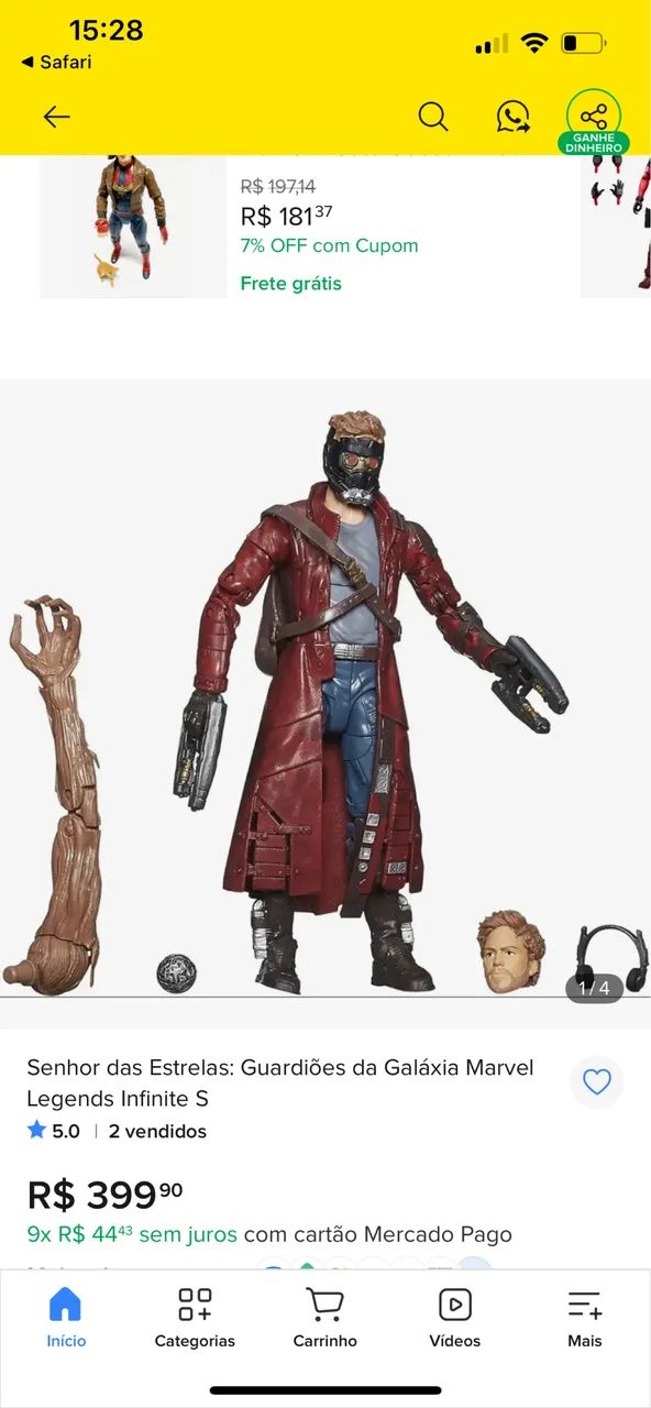 Brinquedo boneco star lord marvel da Hasbro - Foto 3