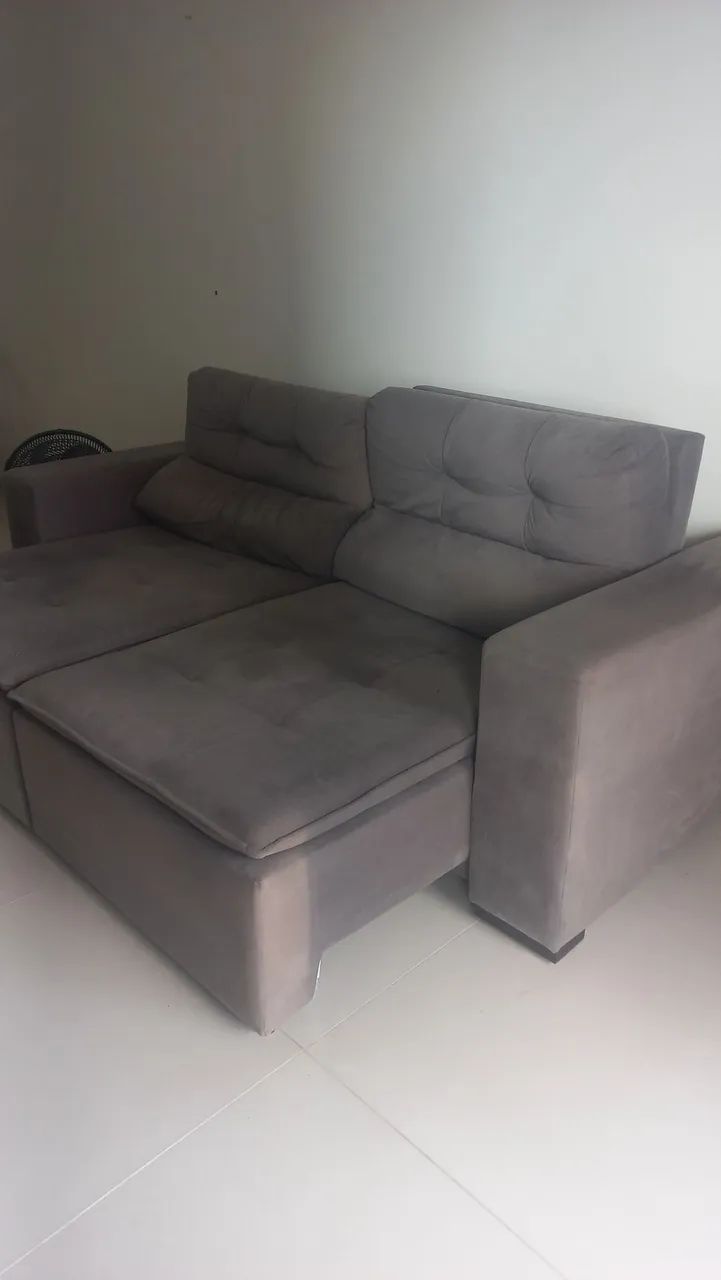 Oportunidade Sofà retrátil 2 lugares estofadoestofado cinza - Foto 5