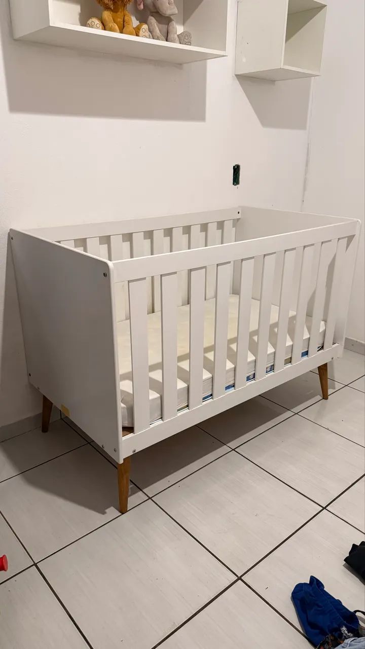 Berço 2 em 1 MDF com colchão - Foto 3