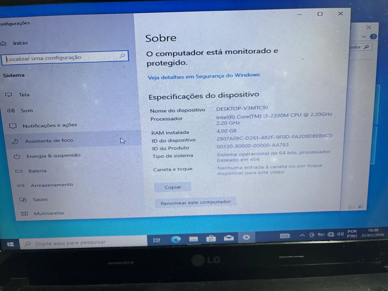 Notebook  LG  5425 , processador i3  - Foto 2