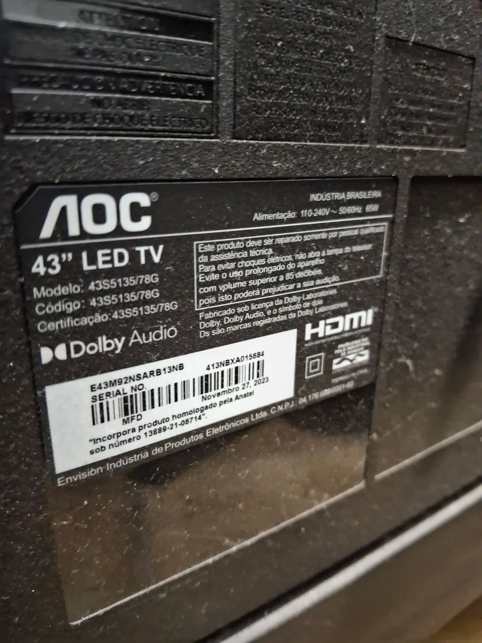 Smart Tv AOC 43 polegadas, problema na tela! - Foto 3