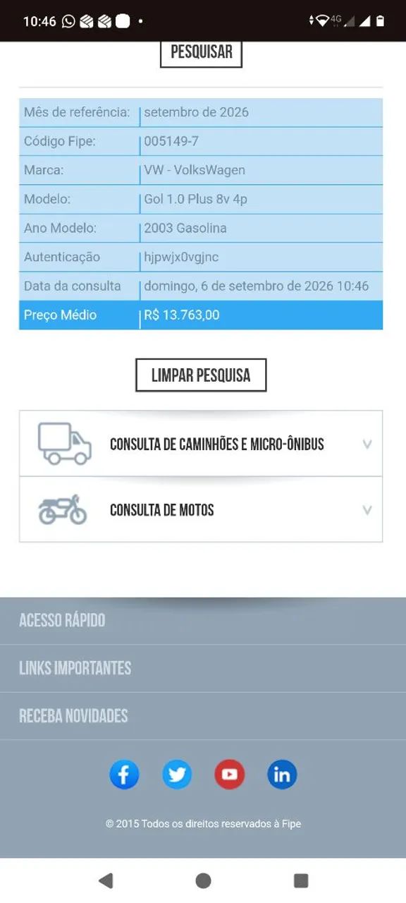 Volkswagen Gol GERAÇÃO III PLUS 1.0 MI 8V GASOLINA MEC. 4P 2003