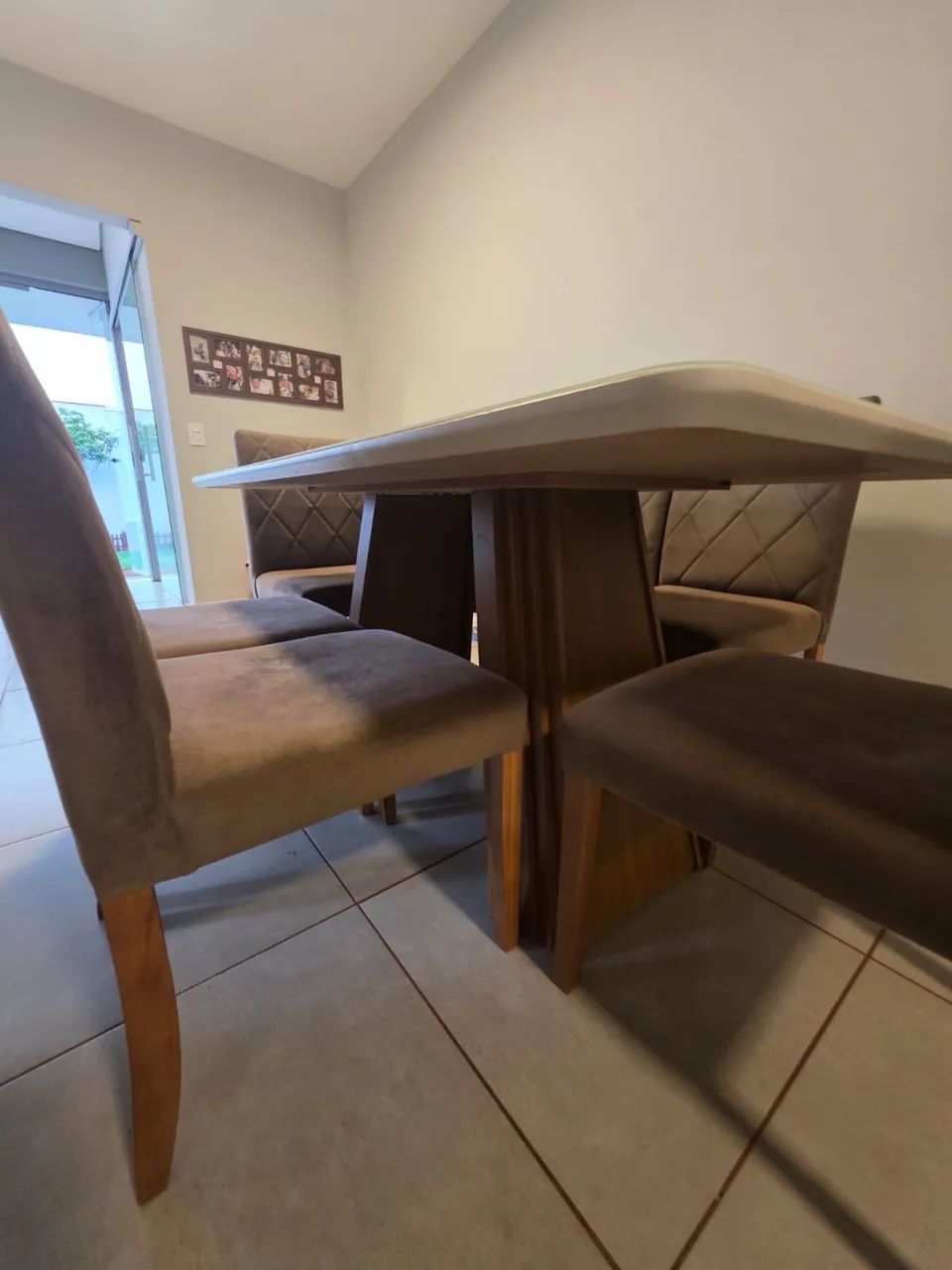 Mesa de Jantar 6 Lugares com Cadeiras Estofadas - Foto 4