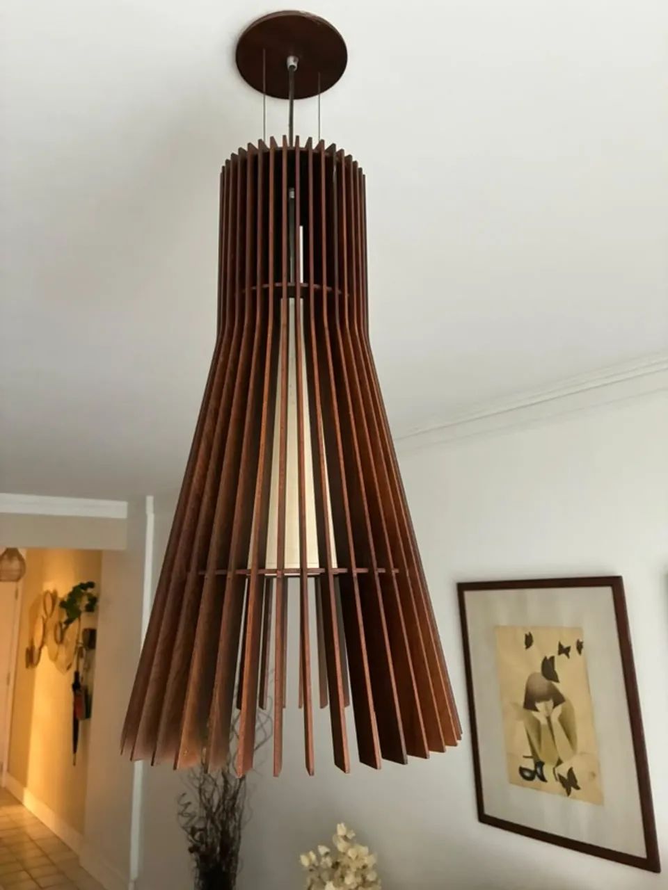 Lustre Pendente de Madeira