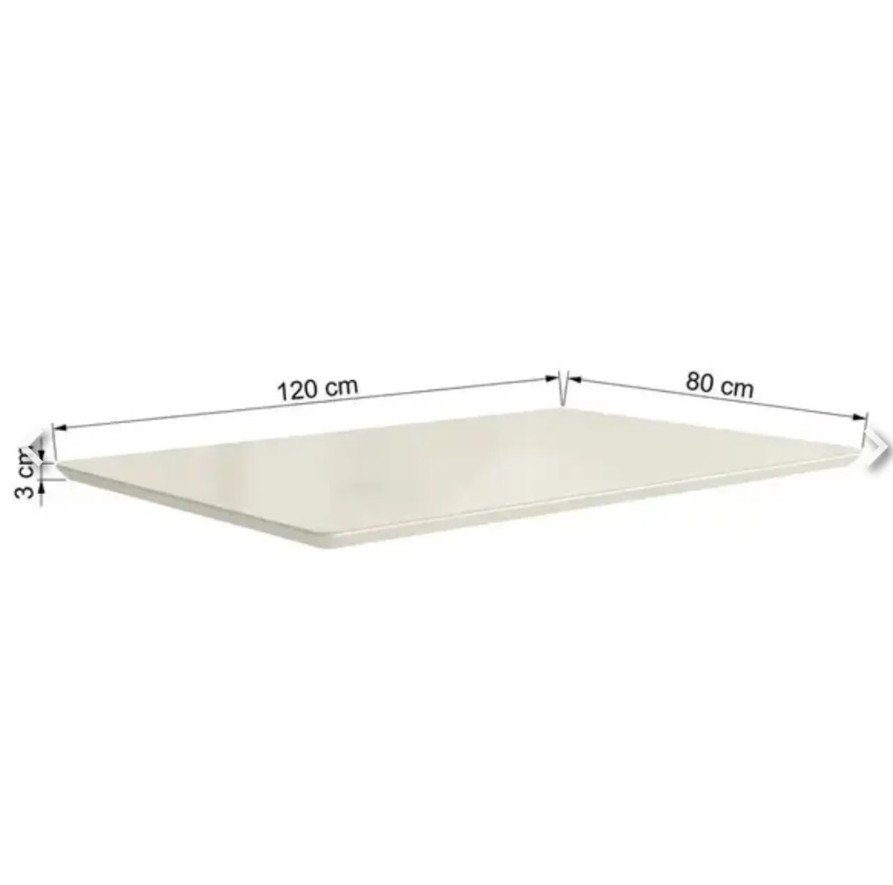 Tampo De Mesa De Jantar Retangular 120x80cm Em Mdf E Vidro Off White Off Withe - Foto 2