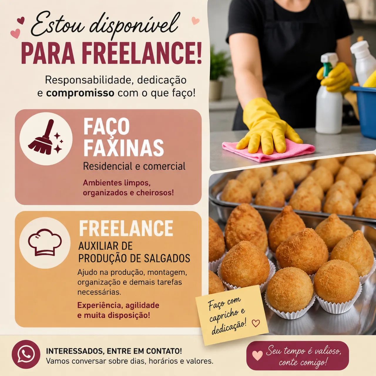 Faço Faxina e salgados 