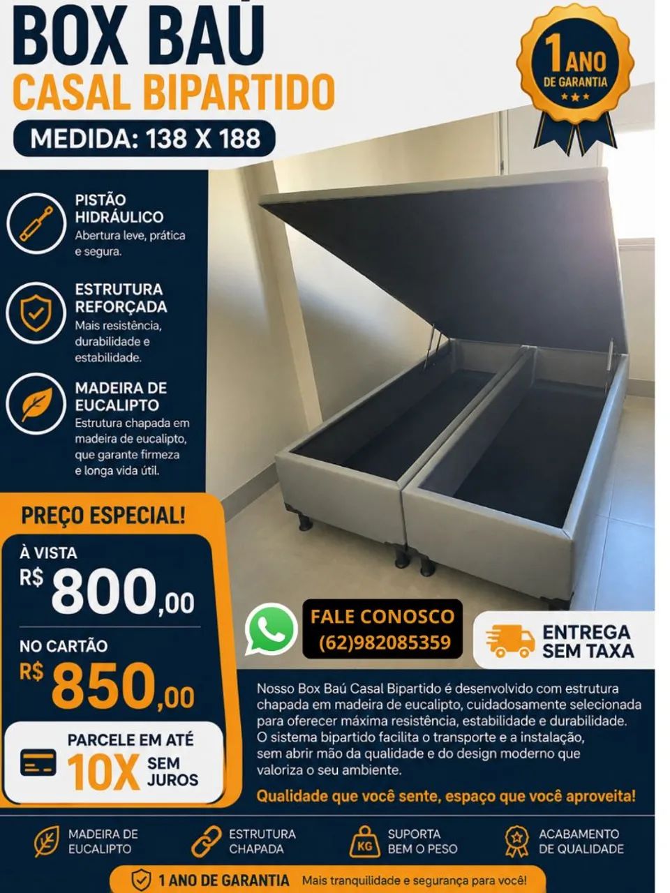 BOX BAU CASAL BIPARTIDO 138*188