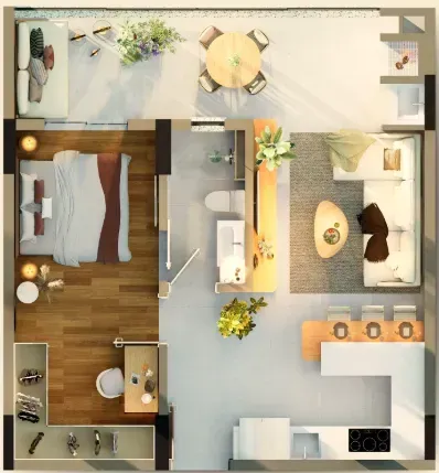 PLANTA 64m²