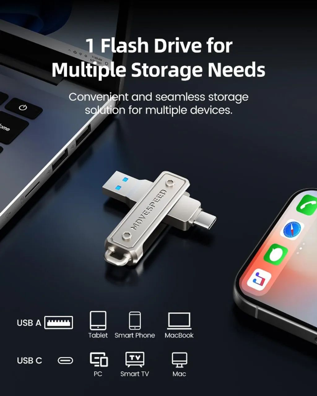 Pen Drive 128GB USB DUPLO - Foto 2