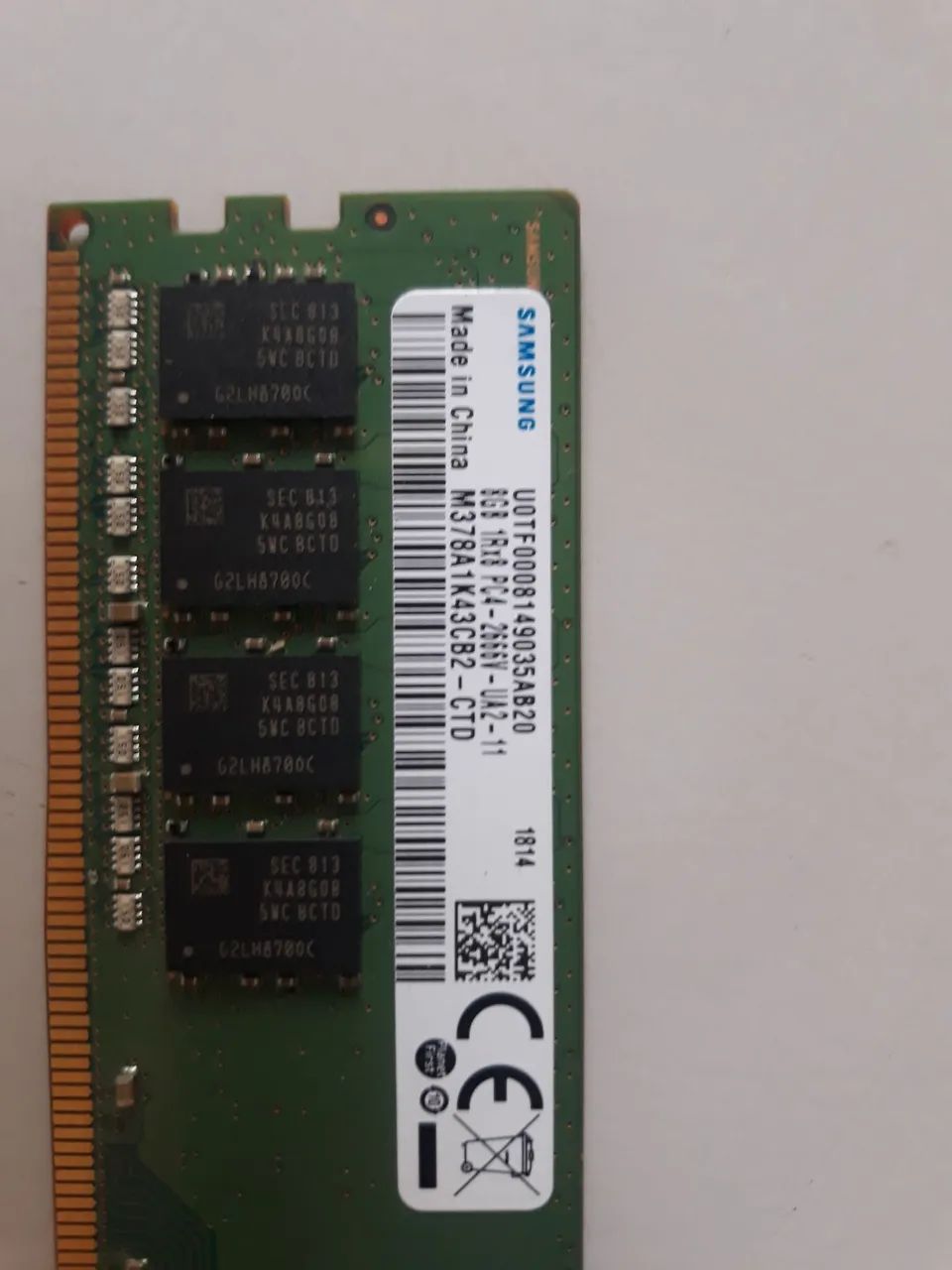 Memória Samsung 8Gb DDR4 2666MHz desktop semi nova - Memória RAM