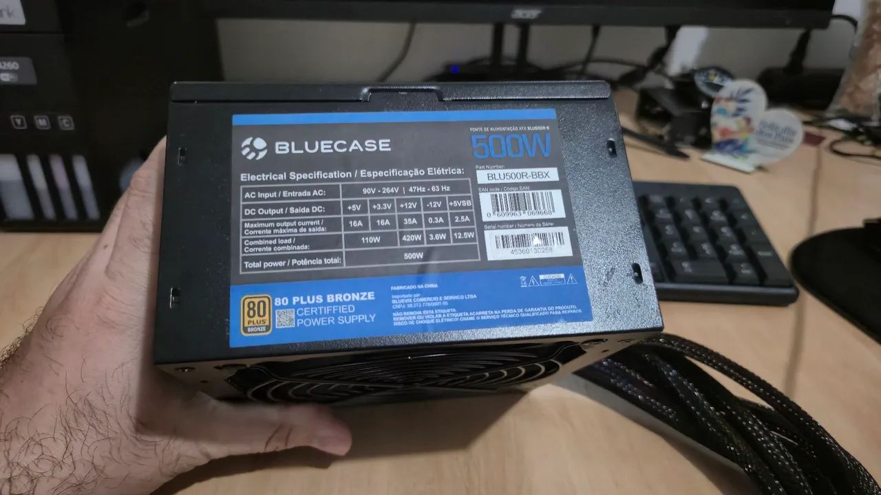 Fonte PC ATX Bluecase 500w 80 plus bronze estado de nova - Foto 2