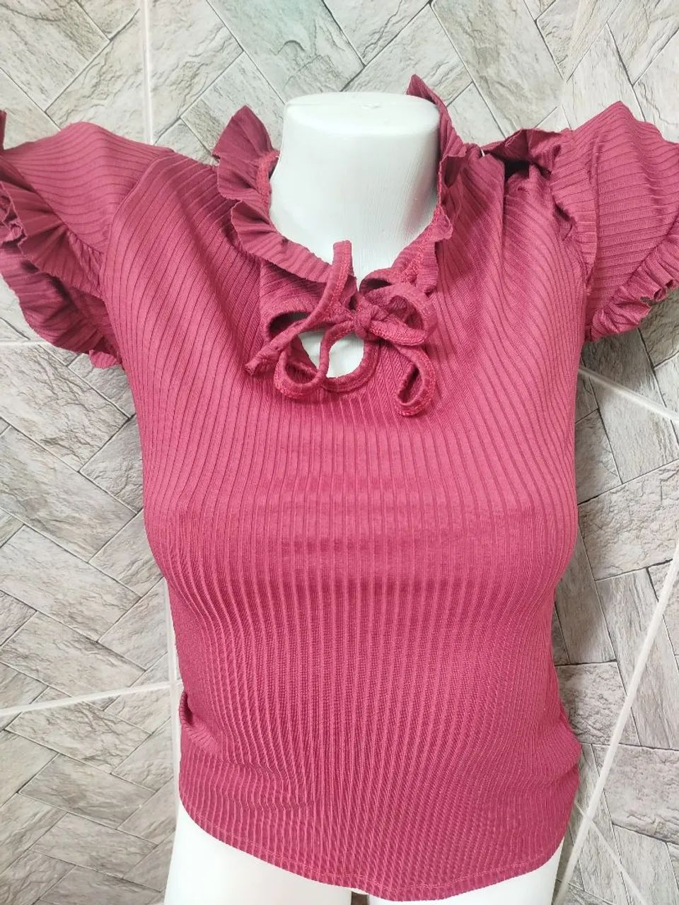 Blusa malha canelada 