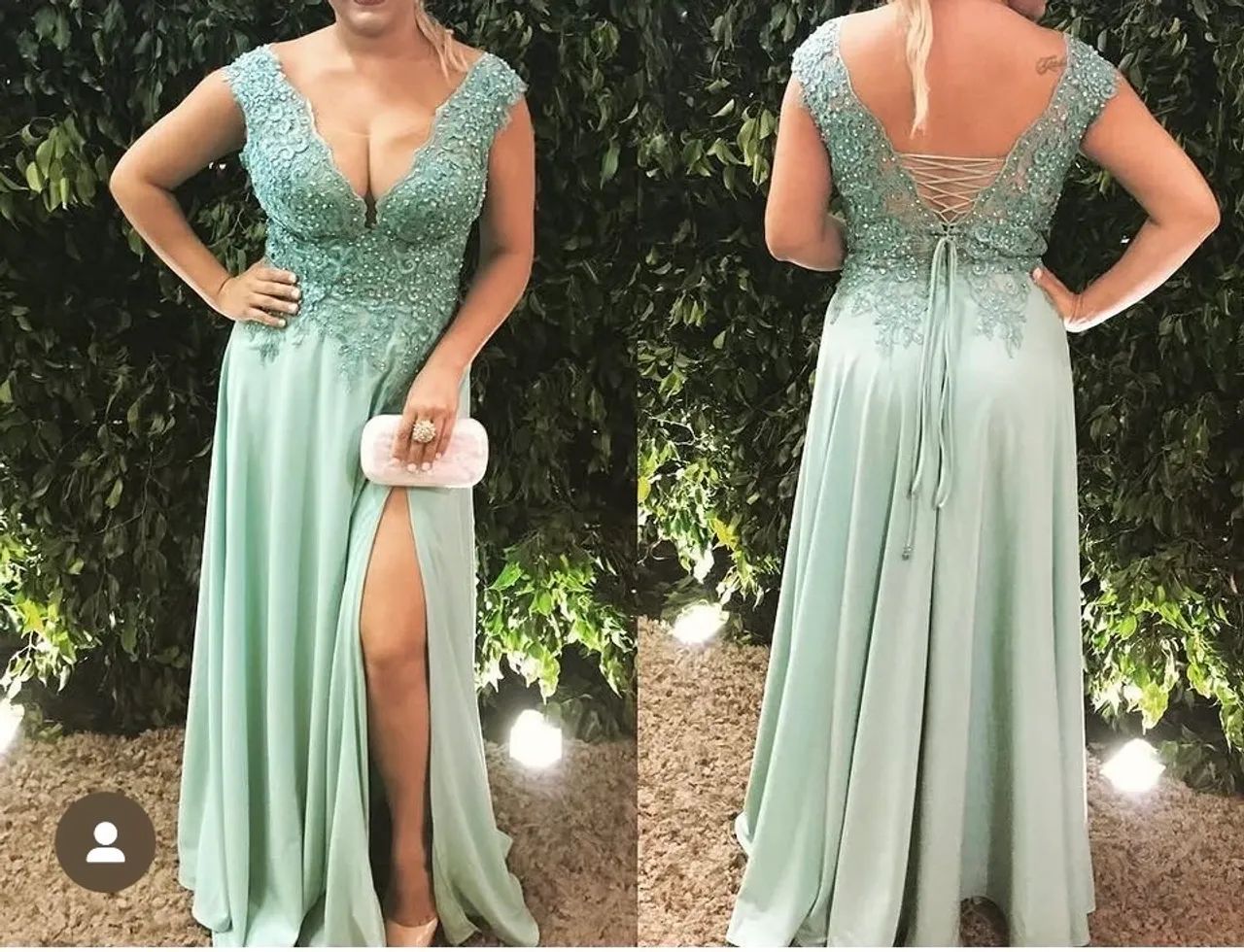 Vestido social bordado 