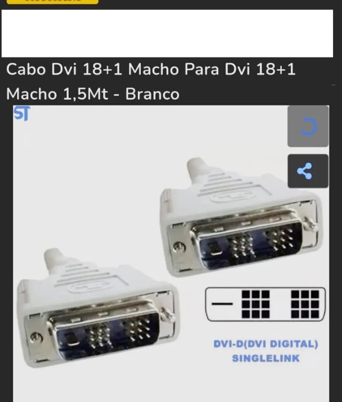 Cabo Dvi 18 + 1 macho para  Dvi 18 + 1 macho - 1,5m
