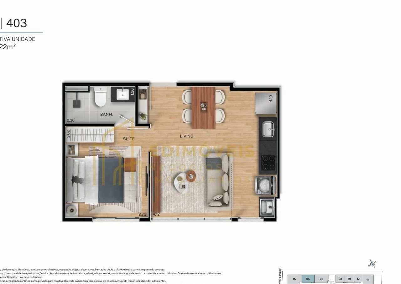 Praia do Canto: Apartamento 1 Quarto com Segurança e Conforto - Foto 5