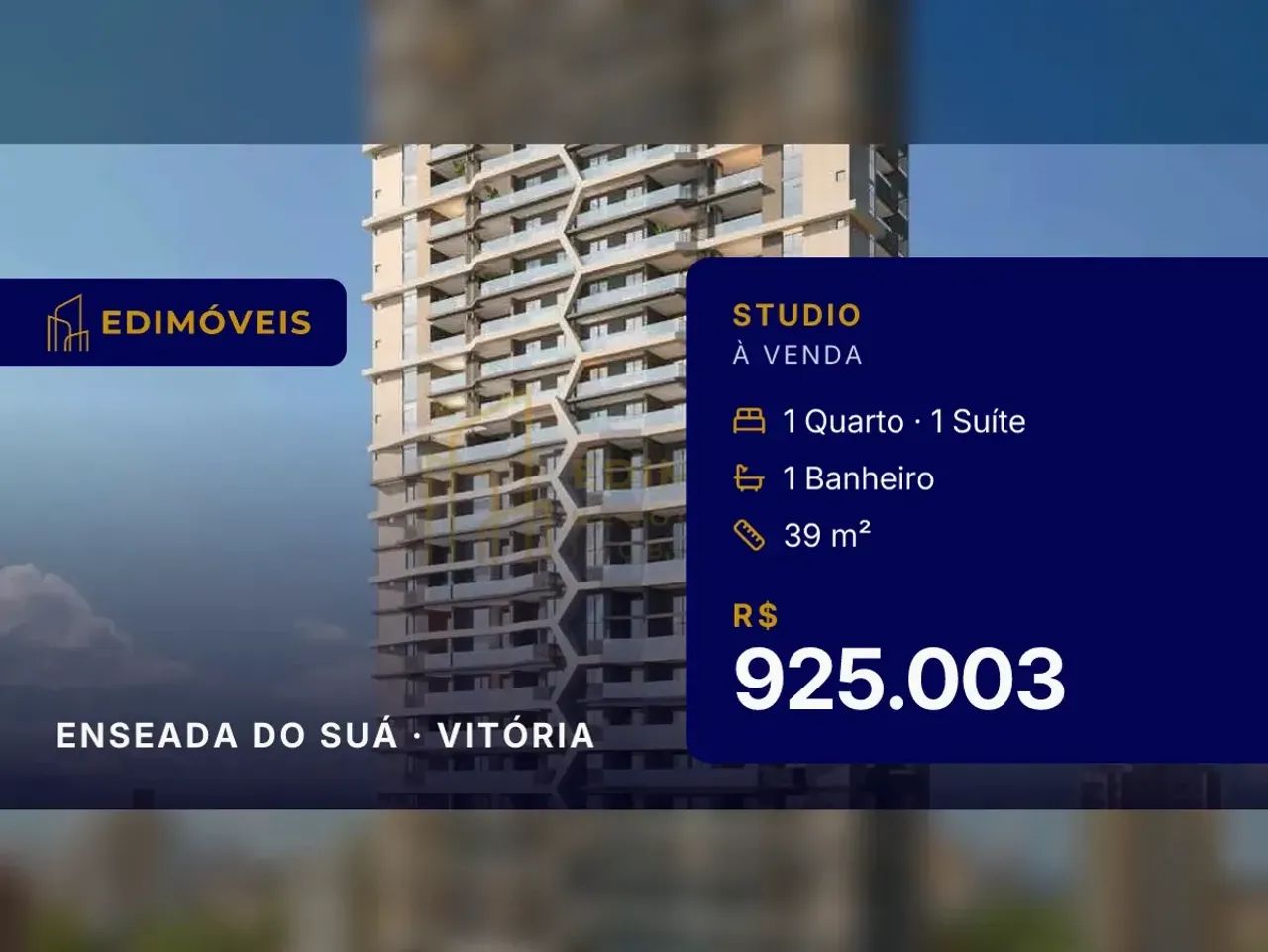 Não perca: Studio em construção na nobre Enseada do Suá, Vitória!