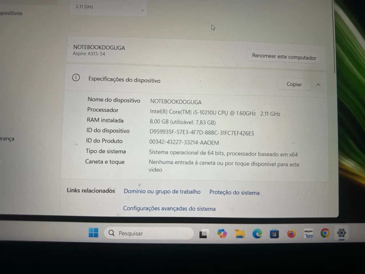 Notebook Acer Aspire 5 i5 10ª Geração | 8GB RAM | SSD 256GB | Impecável - Foto 2