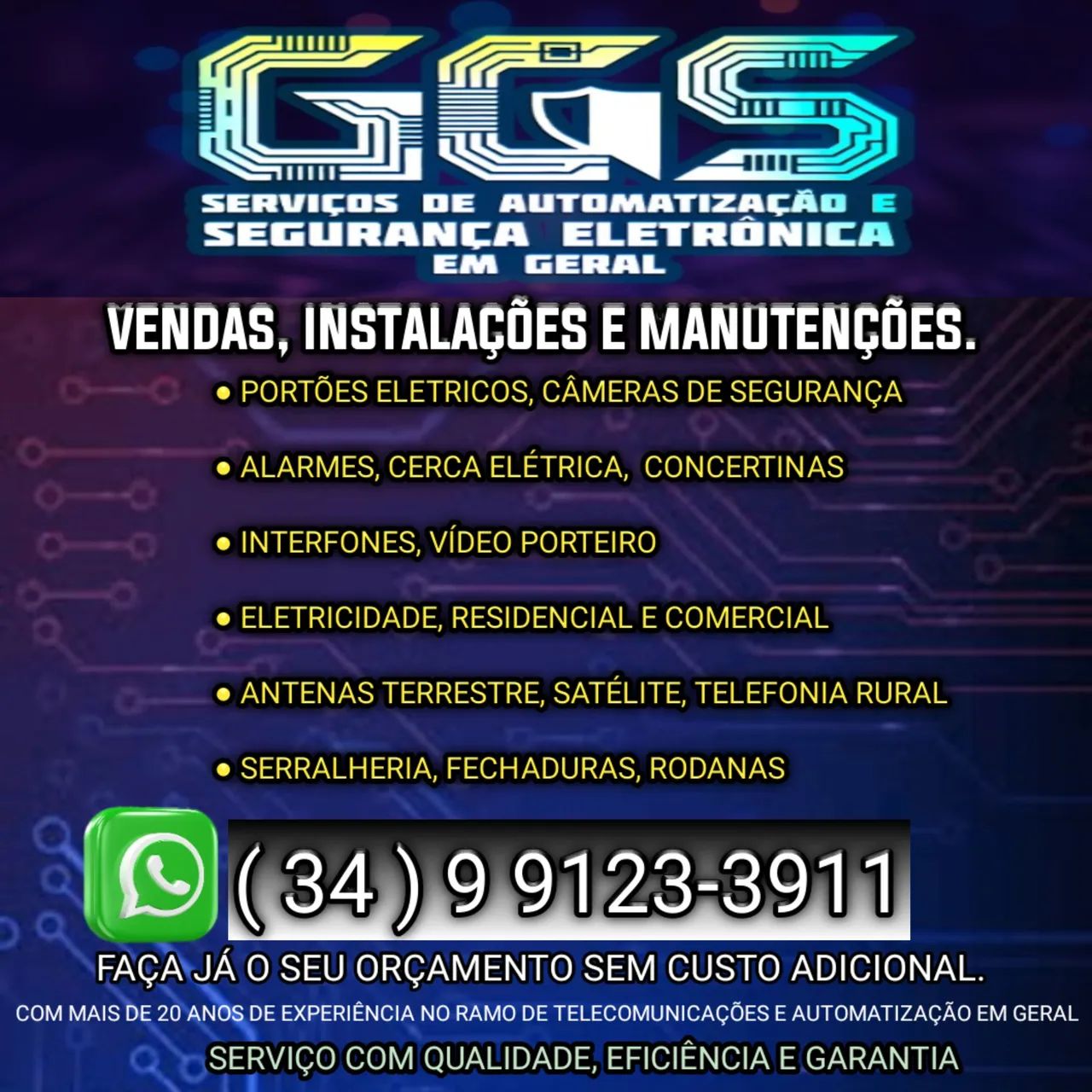 SERVIÇO DE AUTOMATIZAÇÃO E SEGURANÇA ELETRÔNICA EM GERAL 