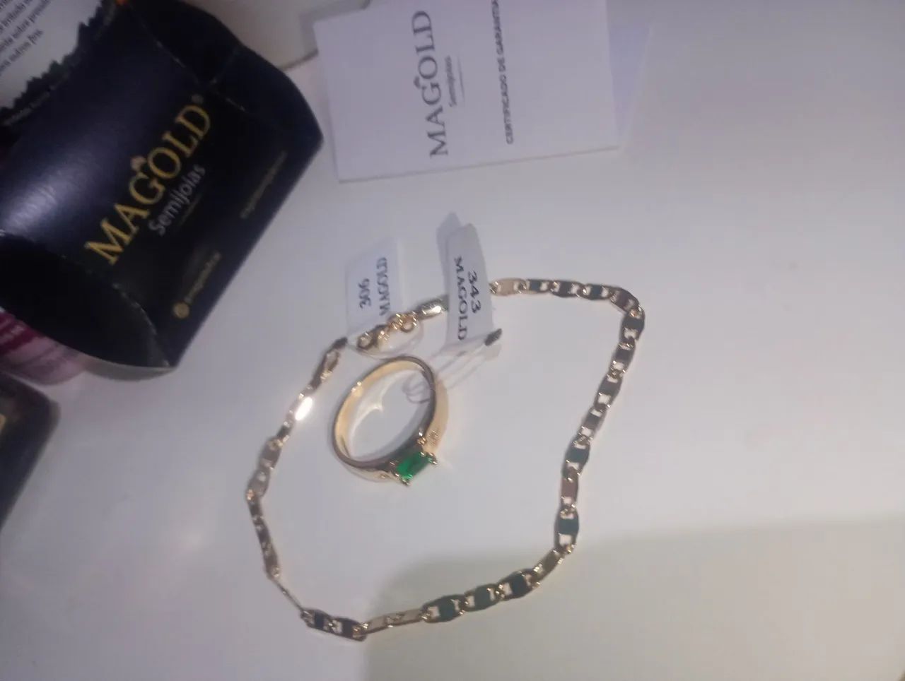 Pulseira e Anel Masculino MAGOLD
