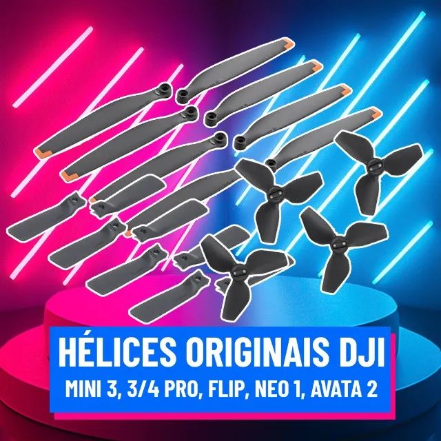 Jogo de Hélices Originais DJI - Mini 3, Mini 3 e 4 Pro, Flip, Avata 2, Neo