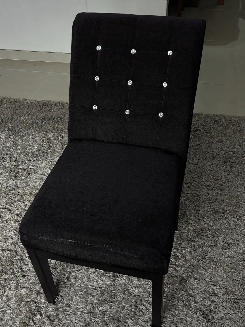 Cadeira Estofada Preta