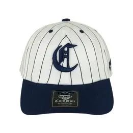 Boné Compton Dad Hat Risca de Giz Algodão Cinza e azul - Foto 2