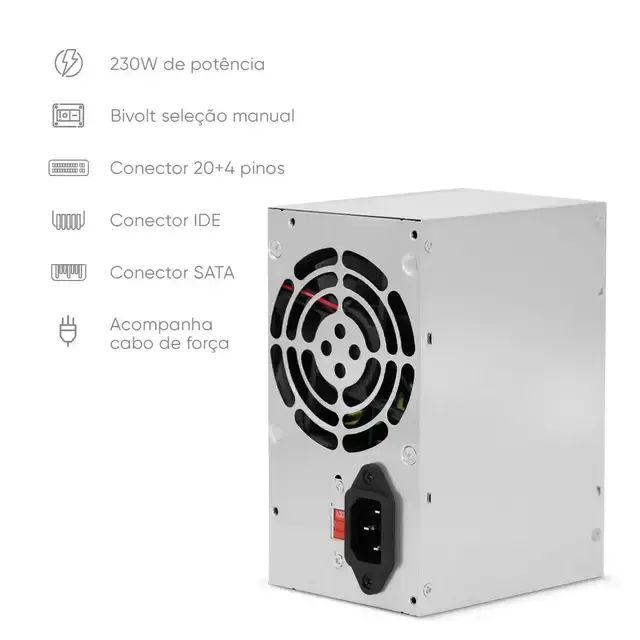 Fonte ATX 230W Real Get com Cabo - Foto 2