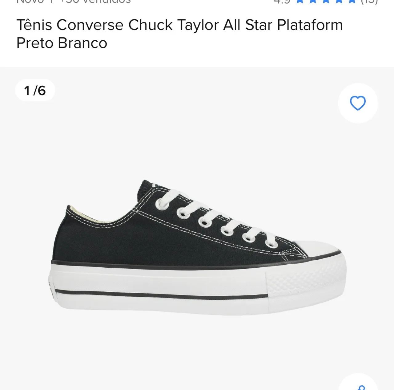 All Star Plataform Preto Branco - Foto 3