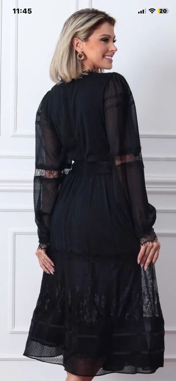 Vestido com Renda preto  - Foto 3