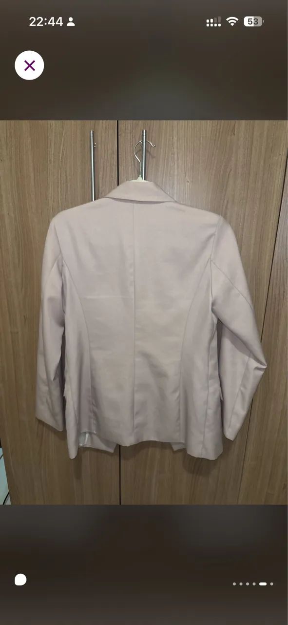 Blazer Feminino Rosa Claro P - Foto 5