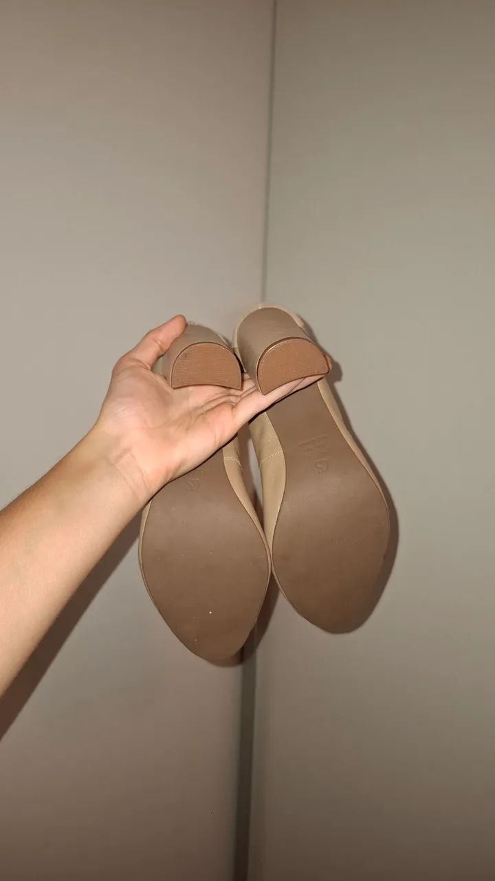 Salto Peep Toe Bege - Foto 5