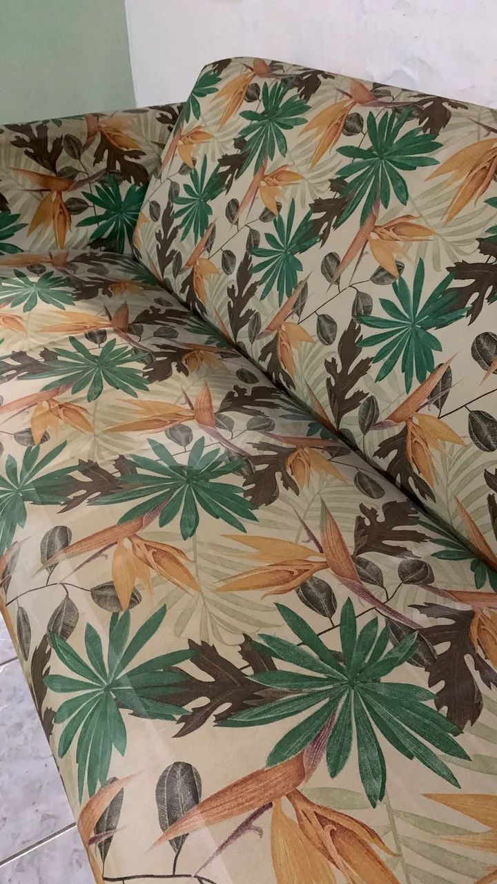 Sofá 3 lugares estampado - Bem conservado (Aceito Proposta) - Foto 3