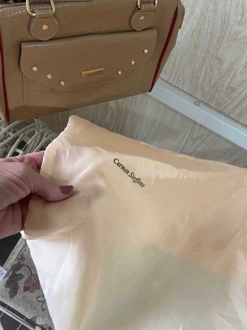 Bolsa de couro legítimo Carmen Steffens nova - Foto 4