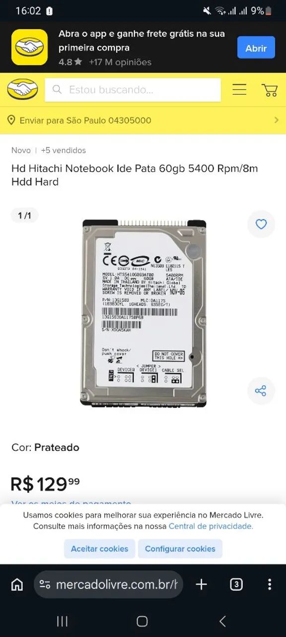 SSD 240GB Samsung Sata só 80,00