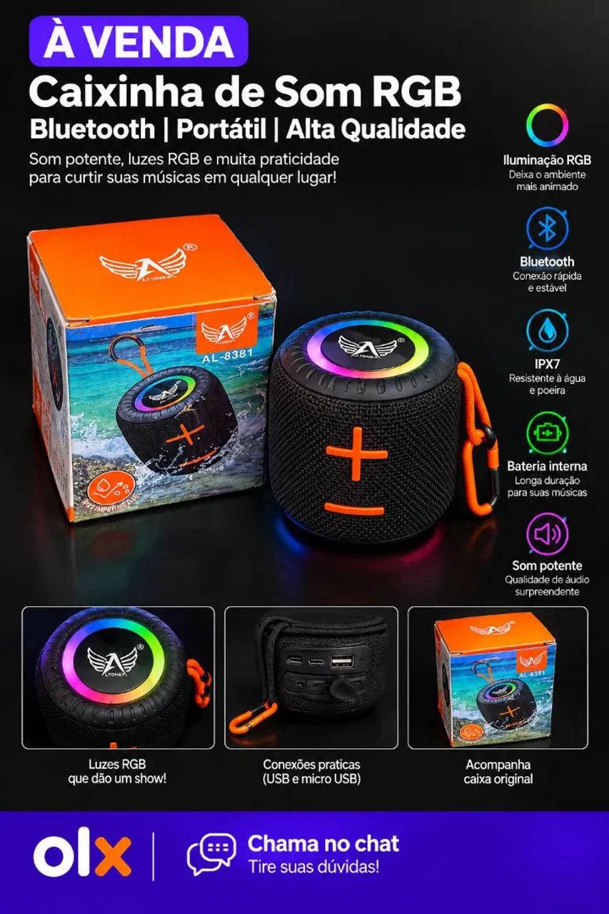 Caixinha de som RGB