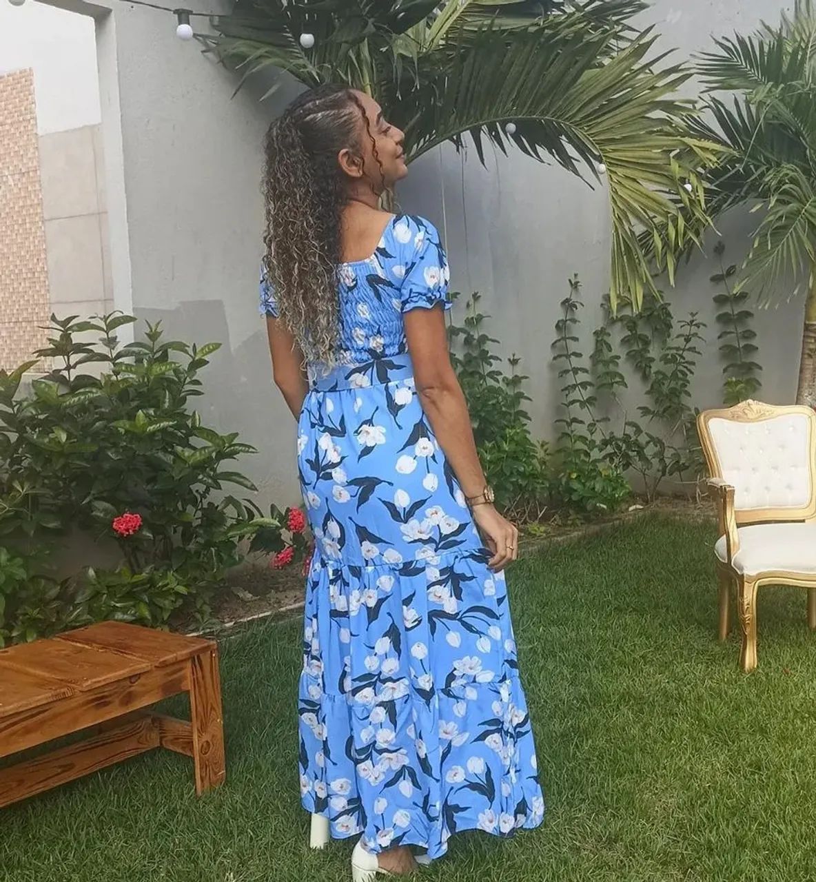 Vestido azul estampado  - Foto 2