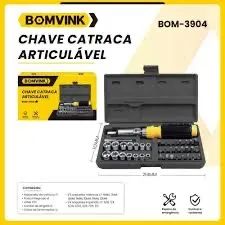 Chave Catraca Articulável Kit Ferramentas Manuais