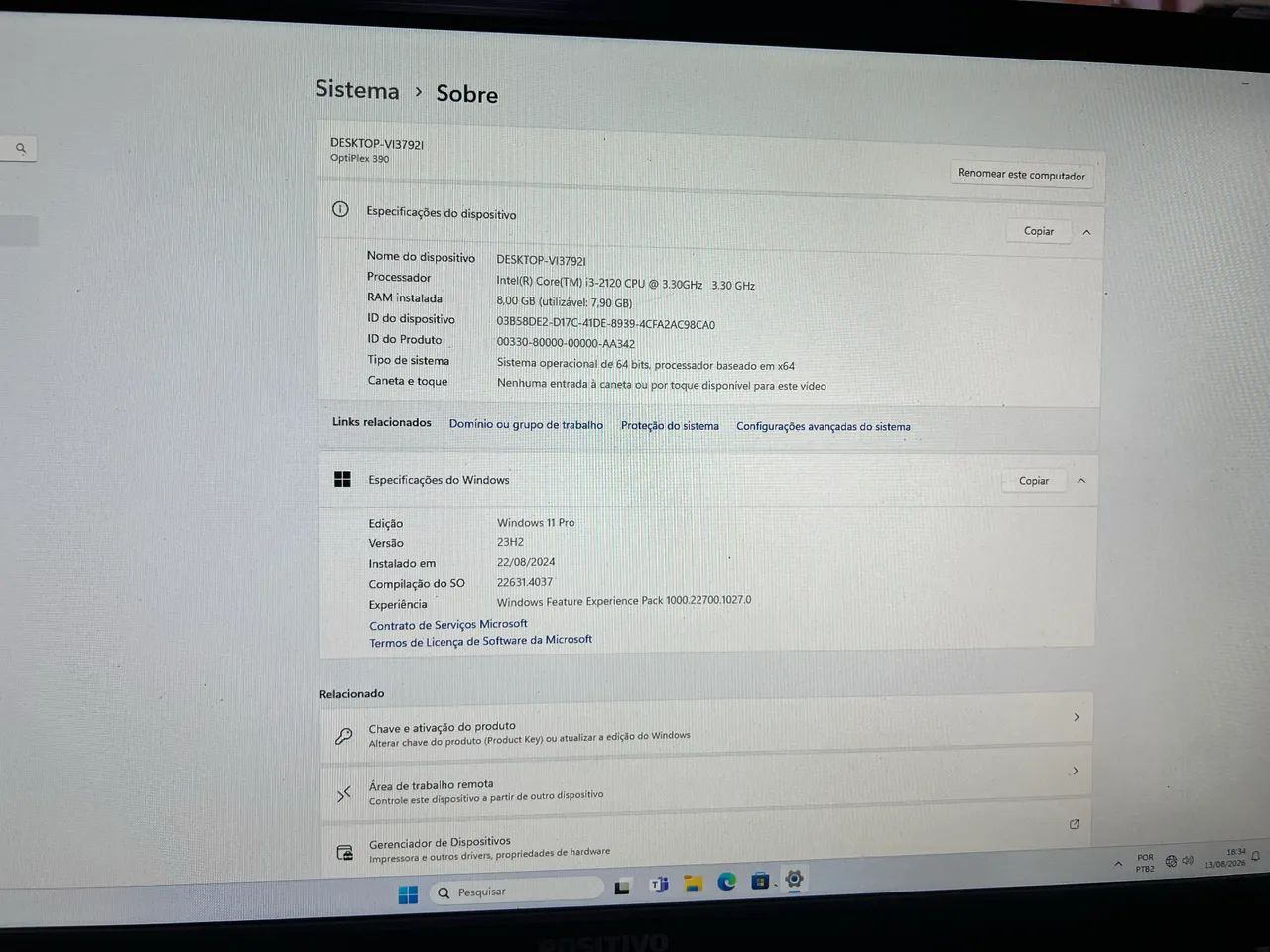 Computador  Dell i3