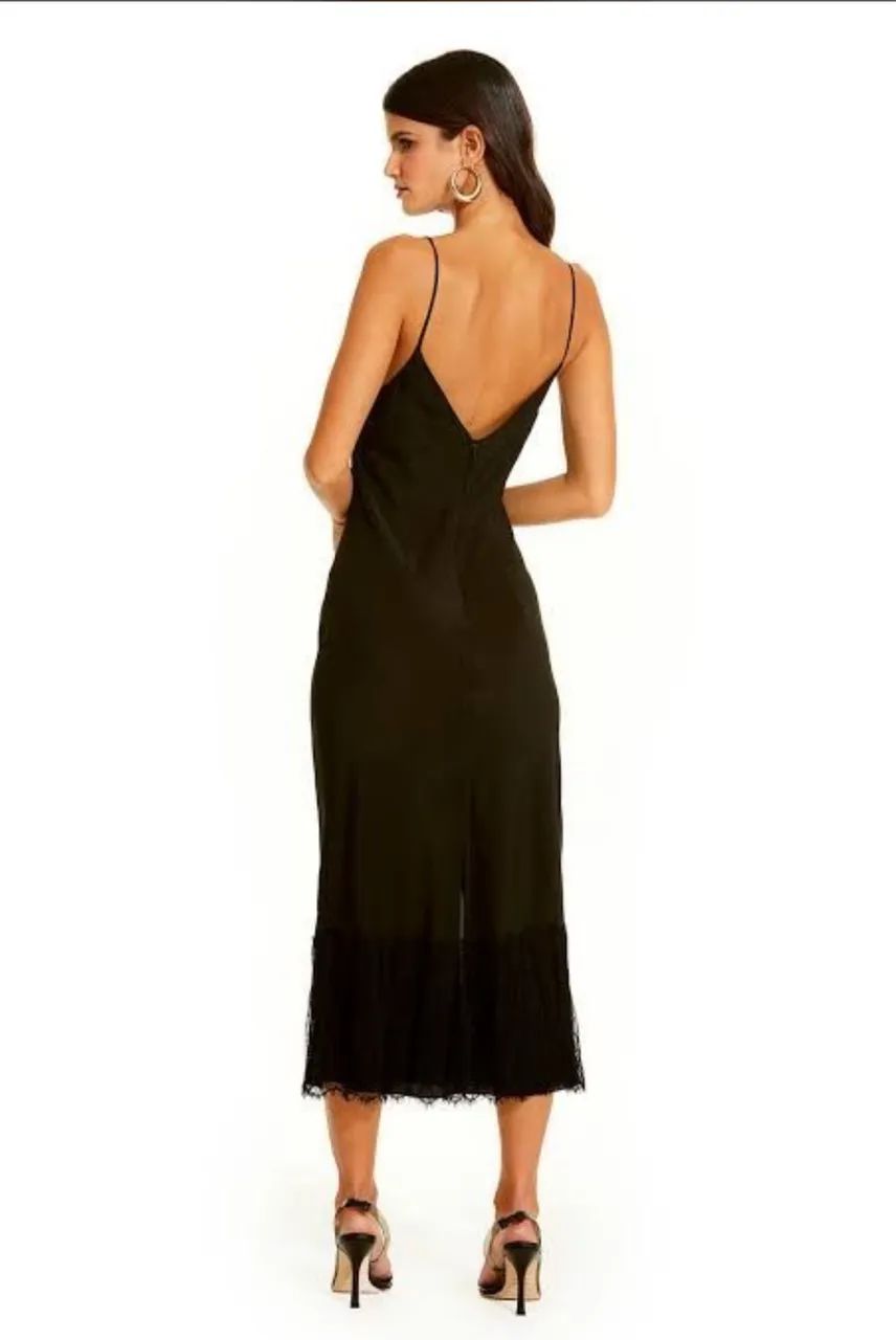 Vestido nativozza Preto 100% seda - Foto 4