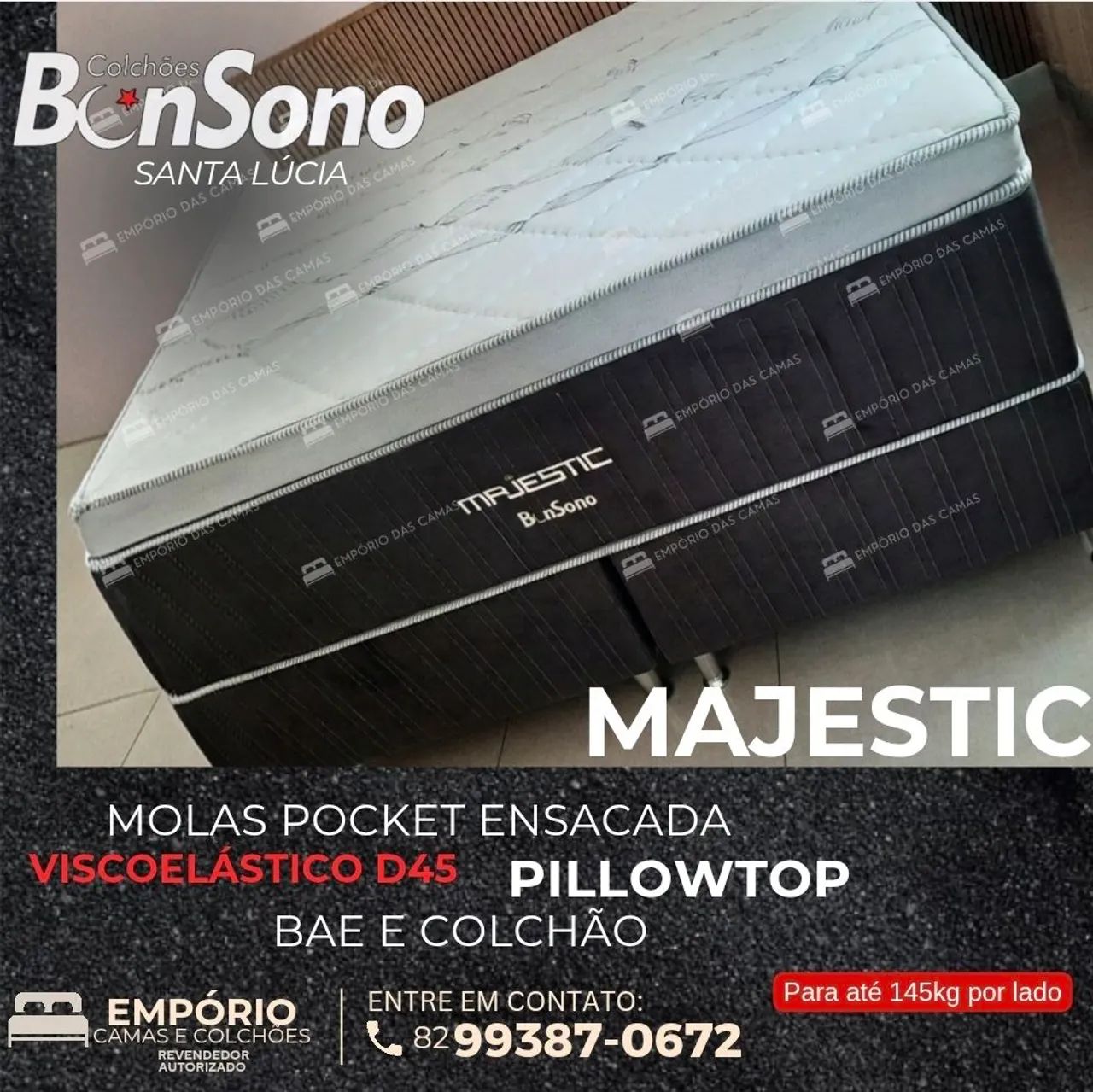 Cama casal R$1.579 Queen R$1.999 viscogel Molas pocket ensacadas D33 base/colchão bonsono 